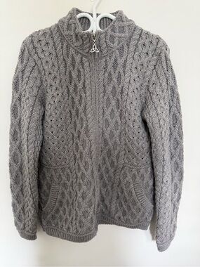 100% Irish Merino Wool Sweater Zip-Up